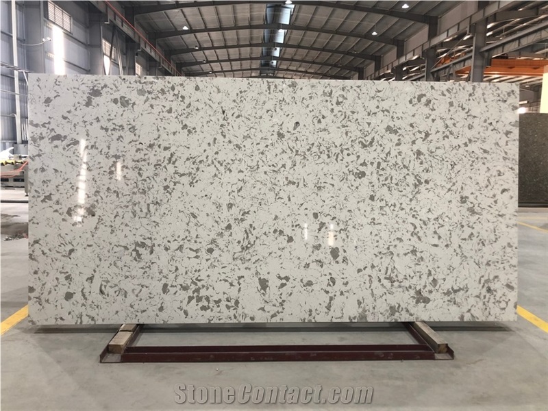VG2603 Artificial Carrara Quartz Stone Slab Calacatta