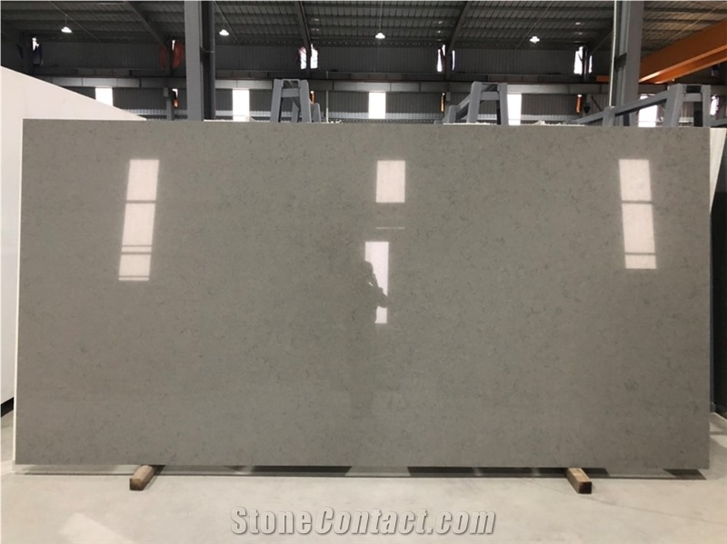 VG2605 Artificial Carrara Quartz Stone Slab Calacatta