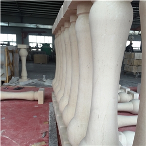 Limestone Balustrade With French Wood Teak From Portugal