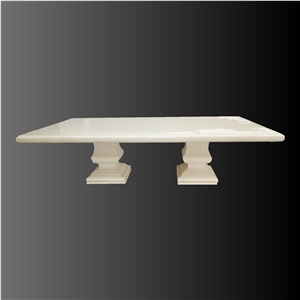 Rectangle White Liemstone Table