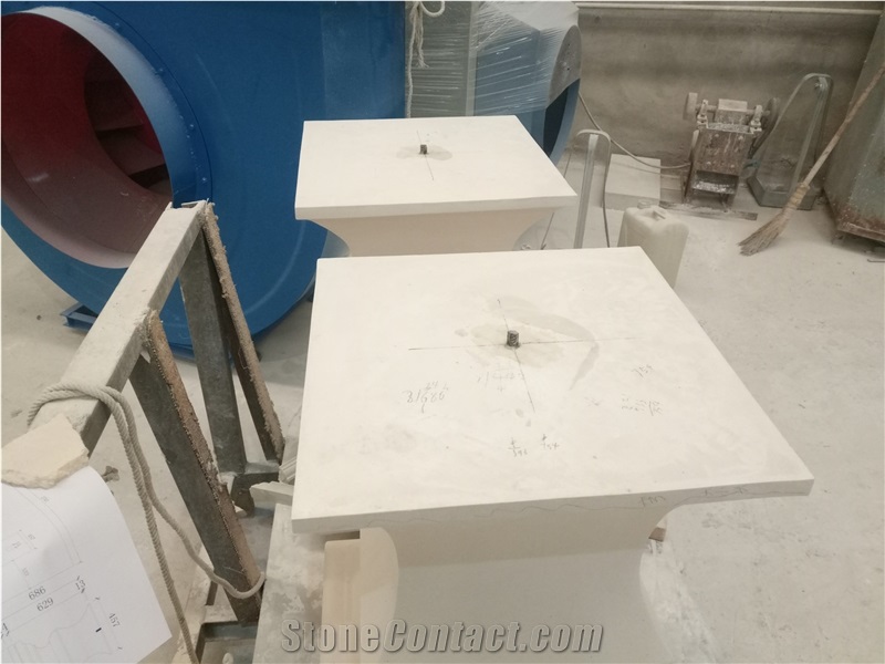 Rectangle White Liemstone Table