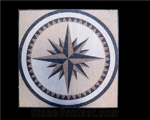 Square Waterjet Medallion Flooring Tiles