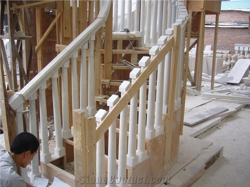 White Marble Spiral Stairs