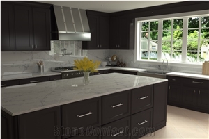 Calacatta Ondulato Quartz Stone Kitchen Countertop