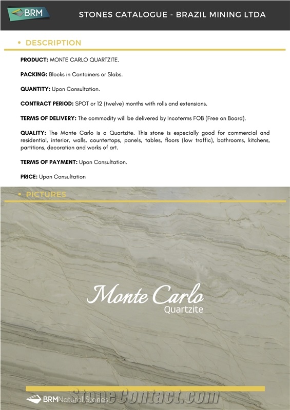 Monte Carlo Quartzite Block / Monaco Quartzite