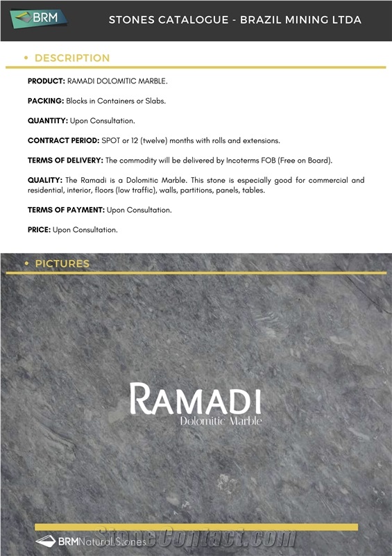 Ramadi Dolomitic Marble Block / Arabescatus Marble