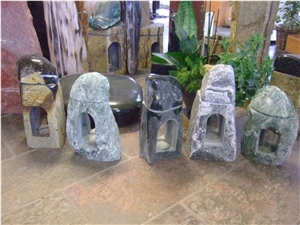 River Stone Grave Lanterns