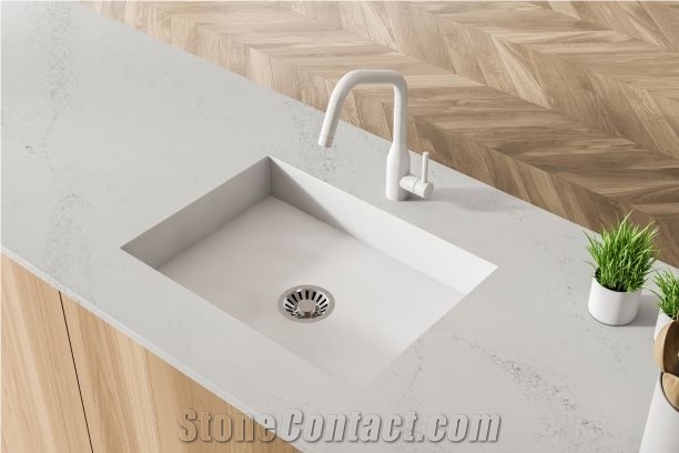Calacatta Acorn Quartz Artificial Stone Bathroom Top