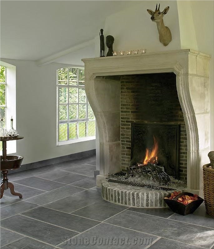 Country House Fireplace With Antique Ahrensburg Limestone