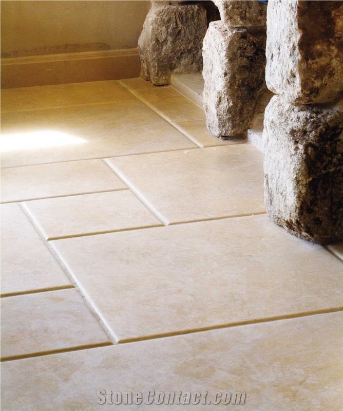 Perpignan Beige Anticato Limestone Pattern Floor Tiles