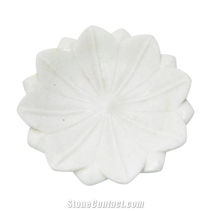 Crystal White Marble Soap Dish