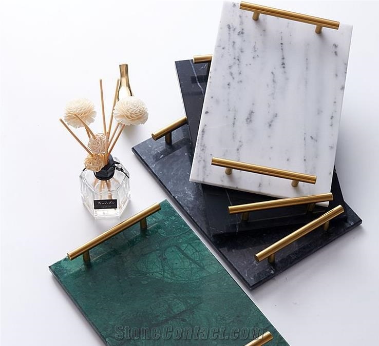 Natural Marble Tray Dishes Serving Plate Bathroom Vanity
