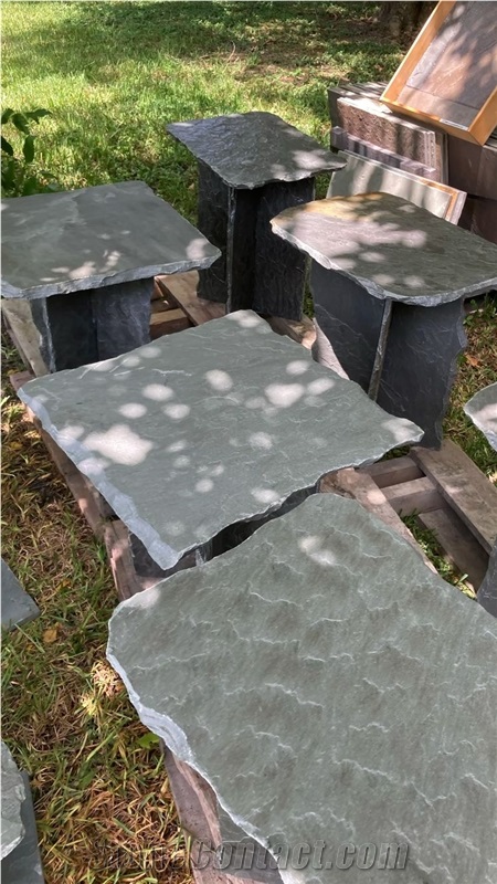 Black Slate Stone Outdoor Furniture