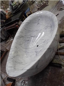 Polished Italy Bianco Carrara White Marble Stone Bathtub