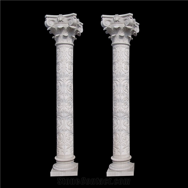 Sunset Red  Marble Stone Pillar Column 
