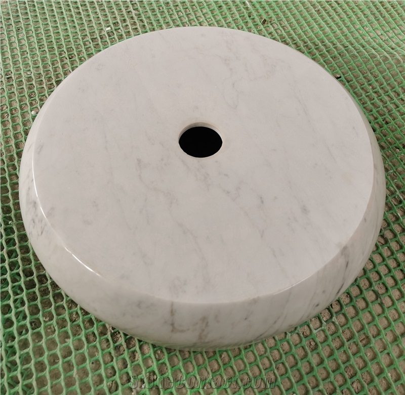 Manufacturer Directly Carrara White Marble Round Basin Sink