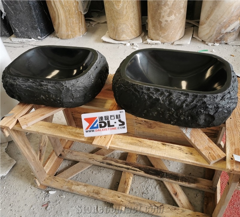 Own Factory Premium Black Granite Rectangle Sink Basin