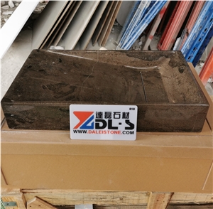 Polished Blue Limestone Rectangle Basin Sink