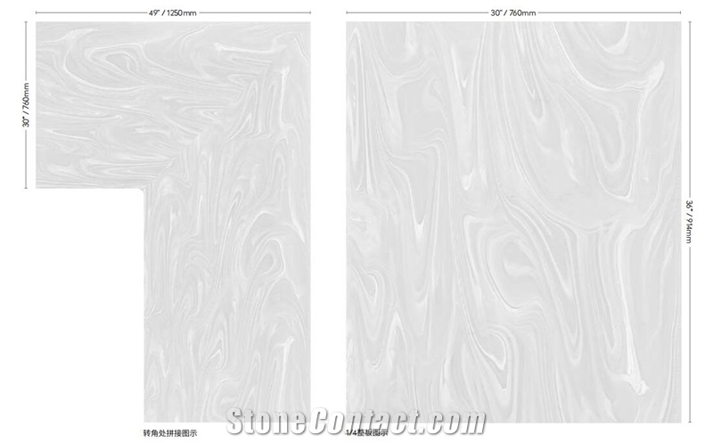 Acrylic Engineer Solid Surface Slabs With Various Patterns