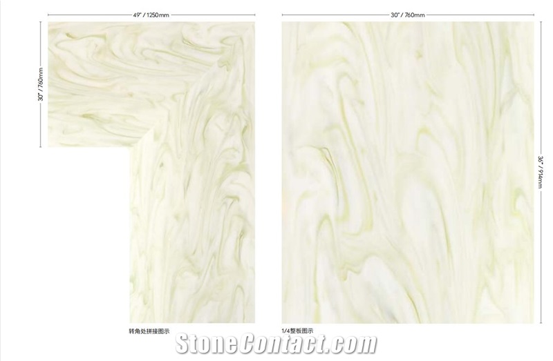 Artificial Acrylic Solid Surface Slabs With Various Colors