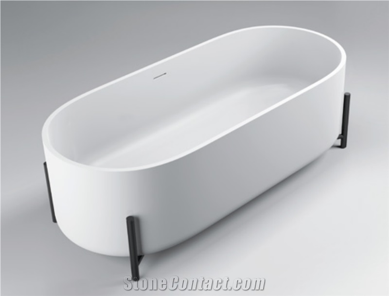 Pure Acrylic Solid Surface Bathroom Bathtub Customized Size 