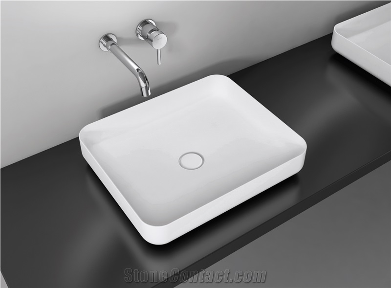 White Acrylic Solid Surface Sinks, Wash Basins