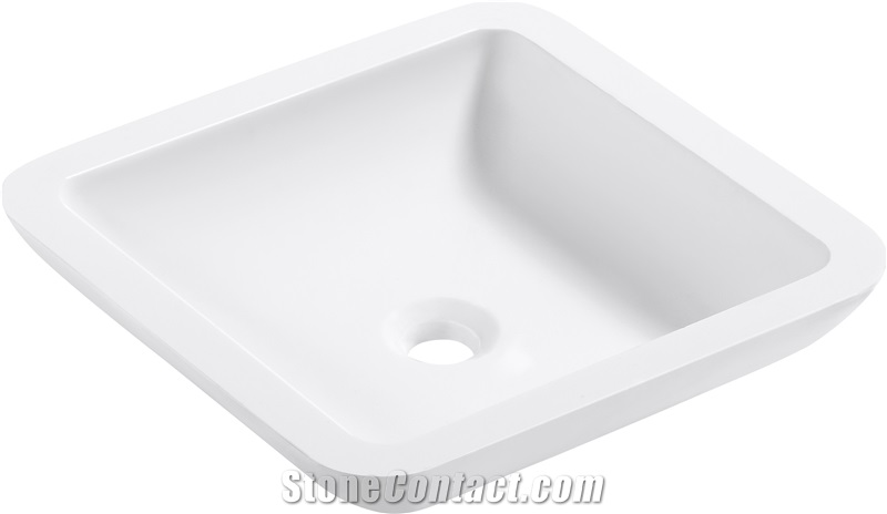 White Acrylic Solid Surface Sinks, Wash Basins