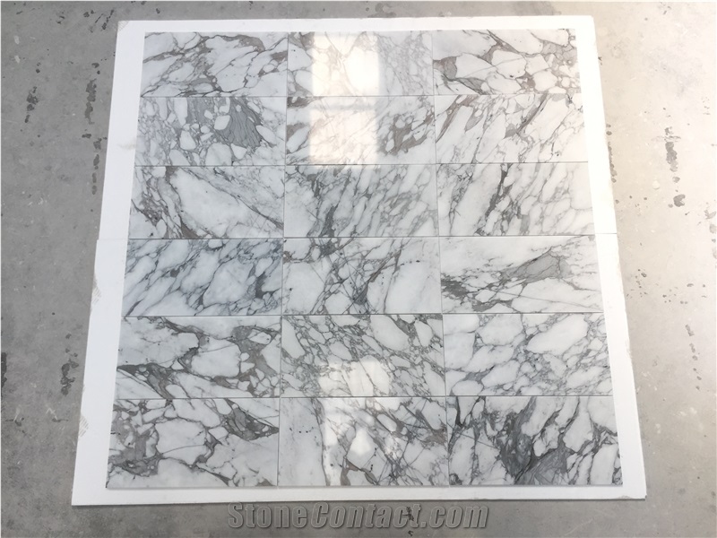 Chinese Arabescato White Marble Thin Tile For Interior Decor