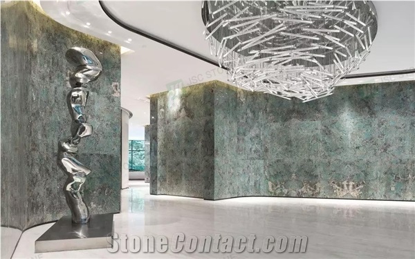 High-End Luxury Stone Amazon Green Quartzite Slabs Tiles