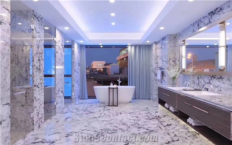 Ice Jade White Marble With Wide Application In Hotel Decor