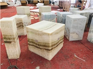 Marble Coffee Table Modern Stone Block Square Cube Plinth