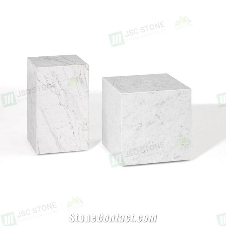 Marble Coffee Table Modern Stone Block Square Cube Plinth