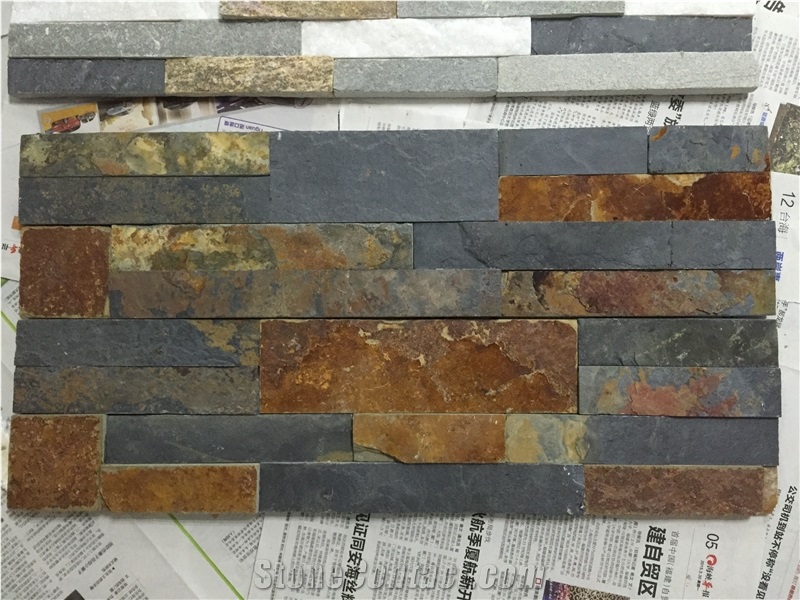 Natural Split Rusty Slate Culture Stone For Wall Decoration