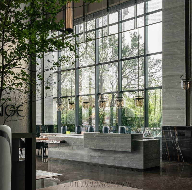 Sea Ocean White Marble Tiles For Modern Hotel Design Decor