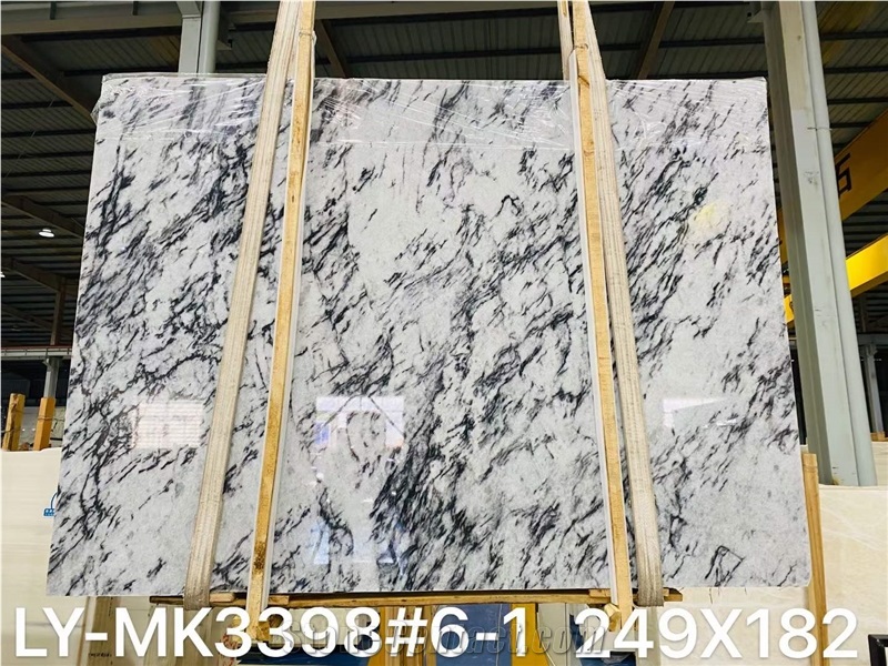 Snow Mountain White Marble Slabs For Walling/ Flooring Tiles