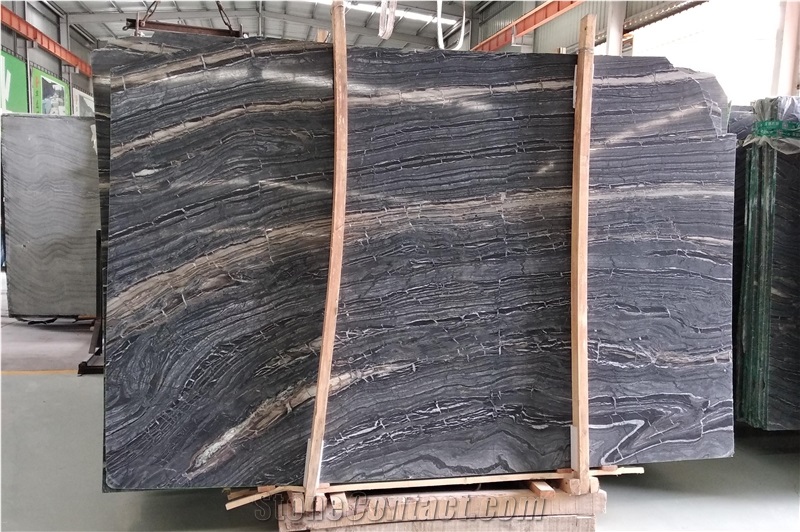 Ancient Wood Grain Marble Slabs For Interior Wall Cladding