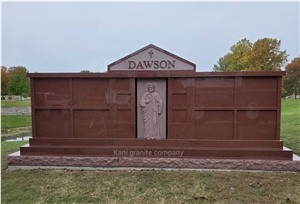 Mausoleum Crypt In Indian Red Granite