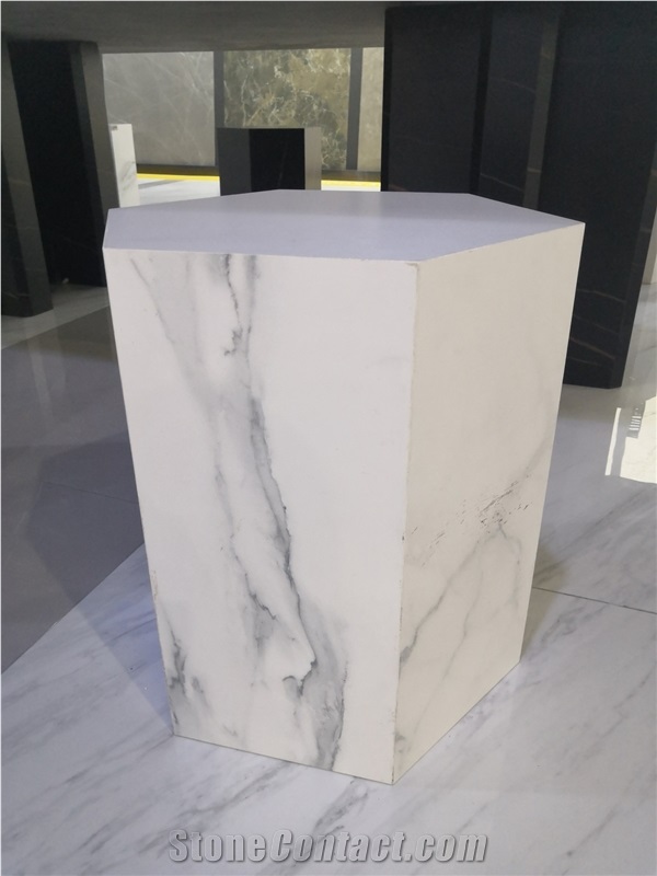 Pure White Sintered Stone Slab Tile Countertop Matt Surface