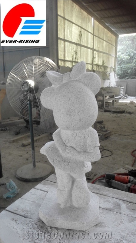 Granite Sculpture，Grey Color Minnie Mouse Sculpture