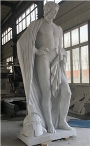 Outdoor Hand Carved White Marble Religious Statues