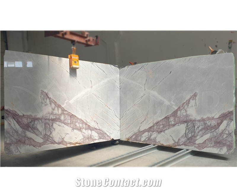 Turkish Lilac Marble Bookmatched Slabs