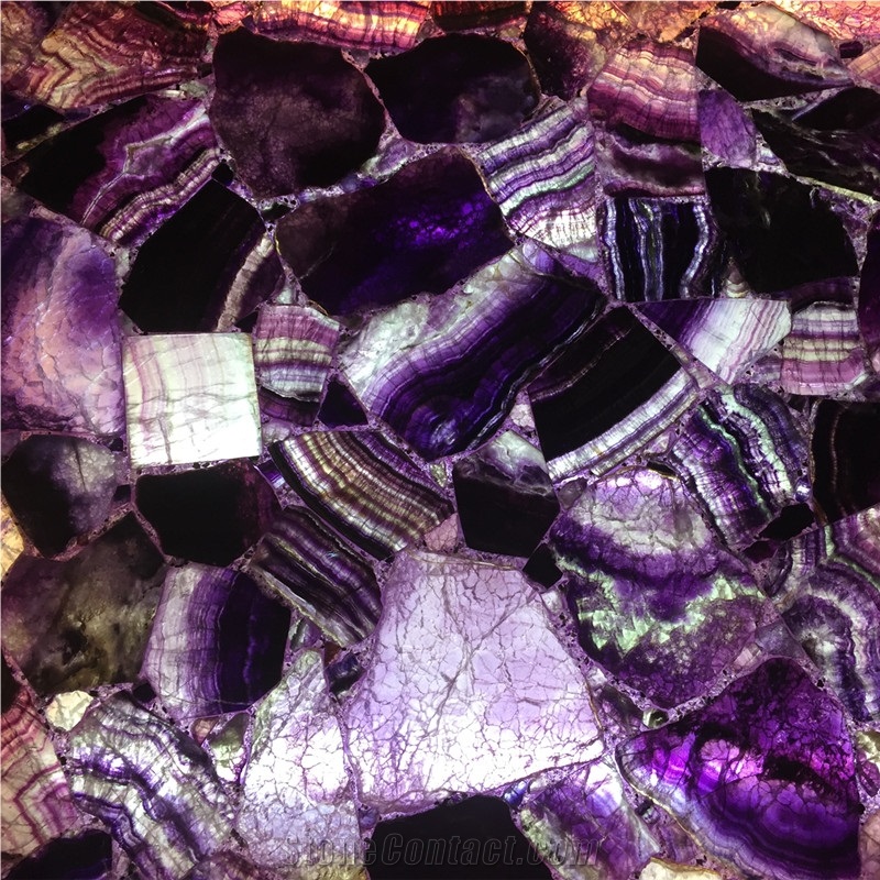 Agate Stone Purple Semiprecious,Backlit Agate Wall Tile 