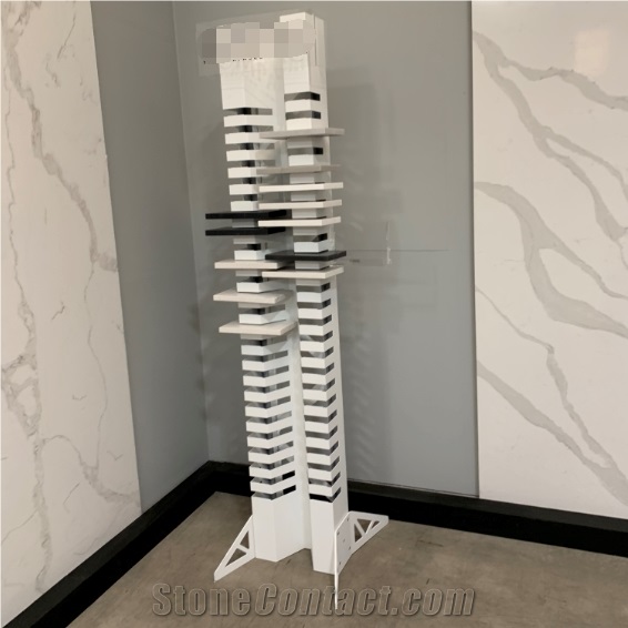 Metal  Quartz Surface Tower Display Stand 