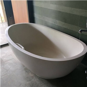 Free-Standing Artificial Stone Terrazzo Bathtub
