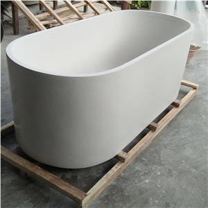 Free-Standing Artificial Stone Terrazzo Bathtub