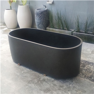Free-Standing Artificial Stone Terrazzo Bathtub