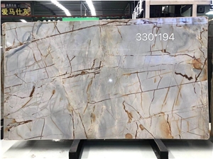 Luxury Roma Imperiale Quartzite Slab Blue Roma Quartzite
