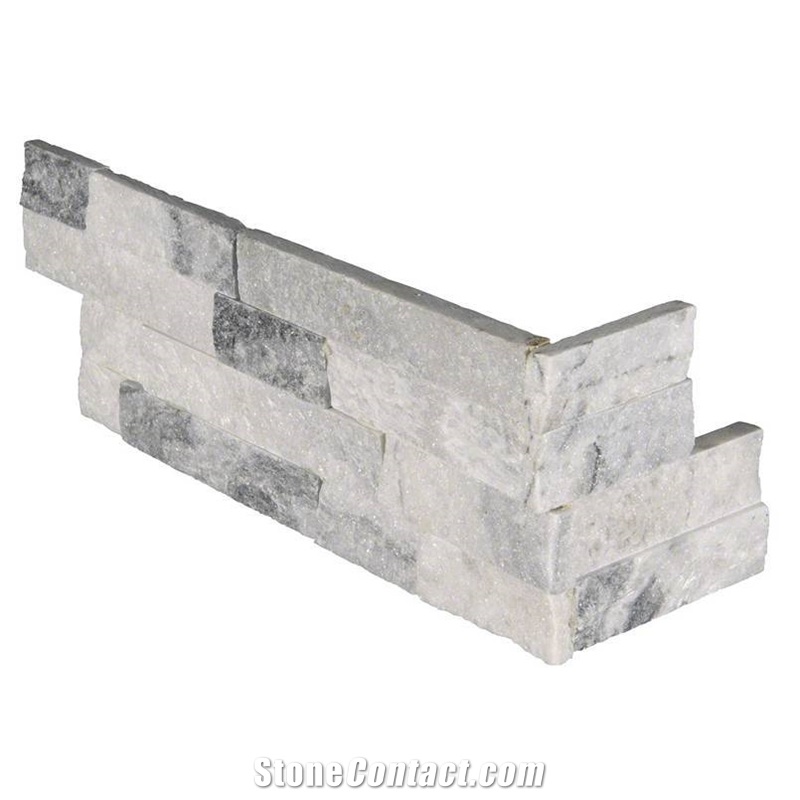 Alaska White Marble 6"X18"X6" Corner Wall Cladding Panels