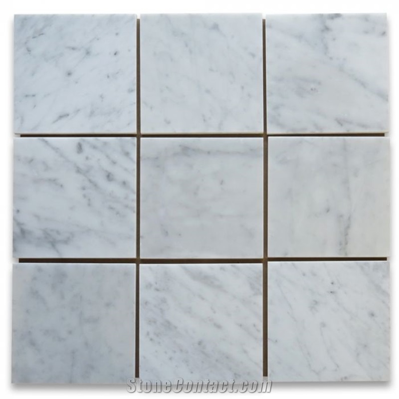 Carrara White Marble 4"X4" Walling Tiles For Decoration