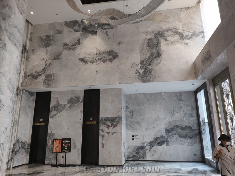 Ink Painting Marble Slab/Tile For Flooring